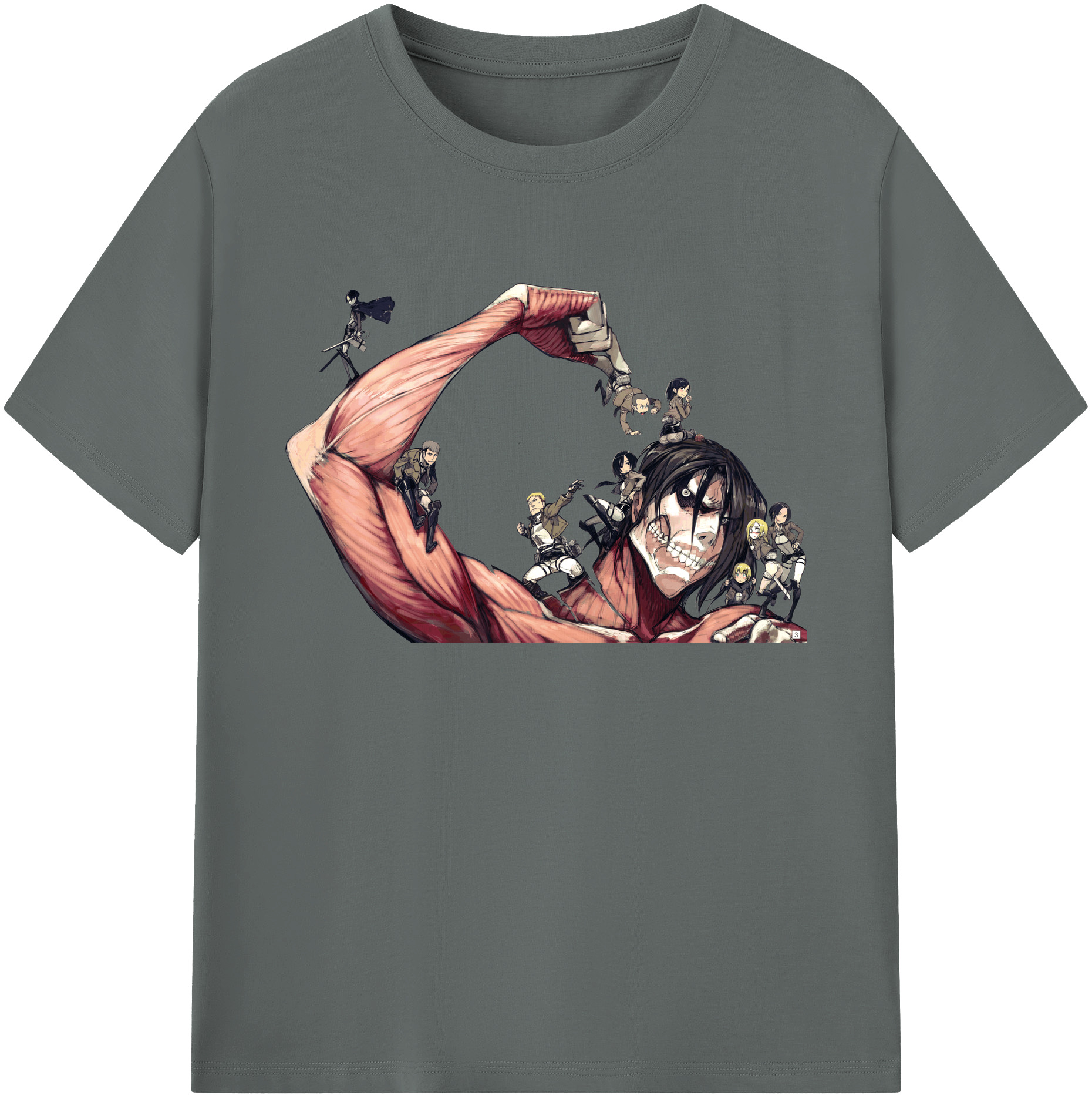 （画像用） 進撃の巨人 Attack on Titan 綿100％ メンズ半袖Tシャツ｜肌触りやわらか＆通気性